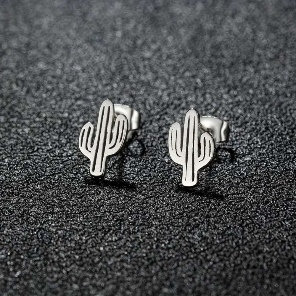 Cactus Stud Stainless Steel Earrings Western Jewelry Minimalist‎